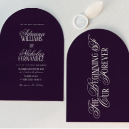 Convites Casamento Retro com Dinheiro Antigo Roxo