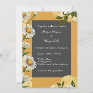 Convites Casamento Retro Daisy - Terra laranja queimada