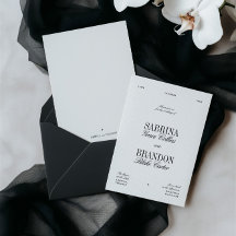 Casamento Retro Elegante Preto e Branco