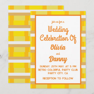 Convites Casamento Retro Groovy Anos 70 Anos 70
