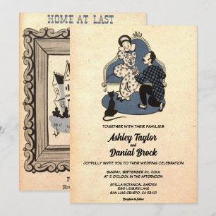 Convites Casamento Retro Pop Art Proposta Antiga de Casal V