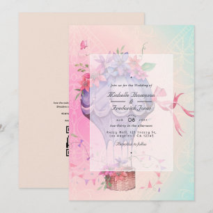 Convites Casamento Retro Vintage Balão de Ar Quente