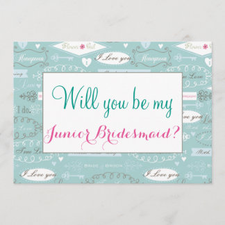 Convites Casamento retro você será dama de honra júnior