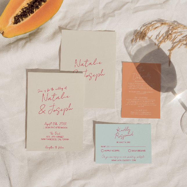 Convites Casamento Retroativo Moderno De Brincadeiras Escri (Criador carregado)