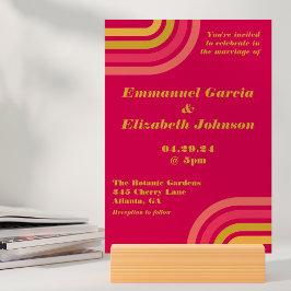 Convites Casamento retrorreflector cor-de-rosa-quente brilh