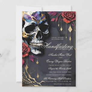 Convites Casamento Ritualizado de Halloween com Caveira Gót