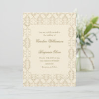 Casamento Rococó Elegante Marfim Damasco Antigo