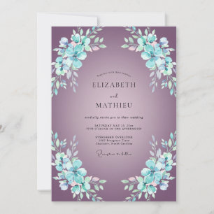 Convites Casamento Rodopio Floral Âmbar