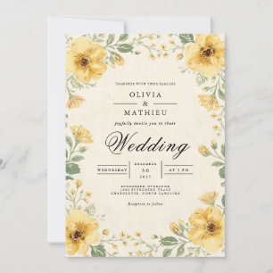 Convites Casamento Romance Arco Botânico Dourado