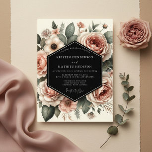 Convites Casamento Romance Botânico Blush Bloom
