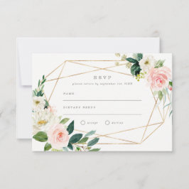Convites Casamento Romance de Primavera Geométrica RSVP