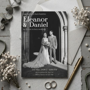 Convites Casamento Romance em Preto e Branco