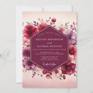 Convites Casamento Romance Flor de Ameixa