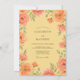 Convites Casamento Romance Flora Floral Coral