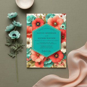 Convites Casamento Romance Florada de Coral