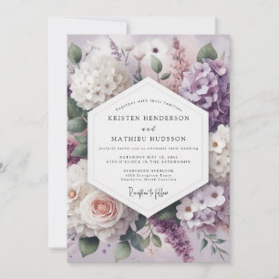 Convites Casamento Romance Floral Lavanda