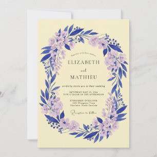 Convites Casamento Romance Floral Lavanda Azul