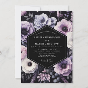Convites Casamento Romance Floral Plum Moody