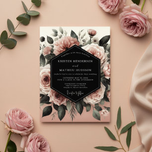 Convites Casamento Romance Floral Rosado
