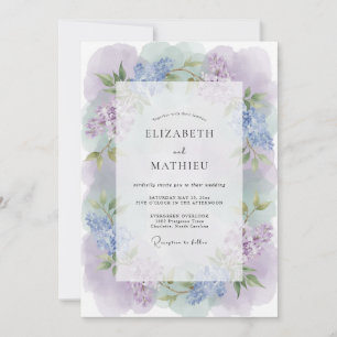 Convites Casamento Romance Floral Roxo Lavanda