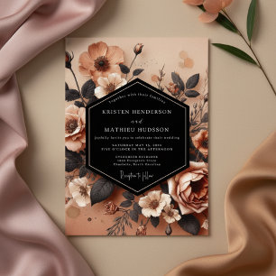 Convites Casamento Romance Floral Terracota
