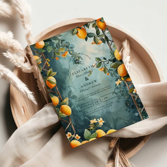 Convites Casamento Romance Lemon Grove (Criador carregado)