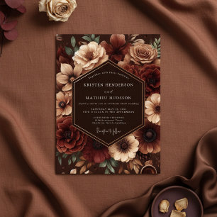 Convites Casamento Romance Mal-humorado Rosa Borgonha
