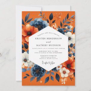 Convites Casamento Romance Outonal Floral Blush