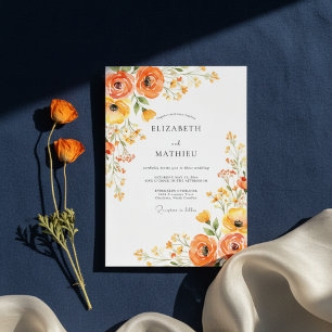Convites Casamento Romance Pintura Flor de Laranjeira