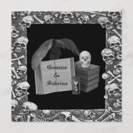 Convites Casamento romance preto & branco de Spellbook do