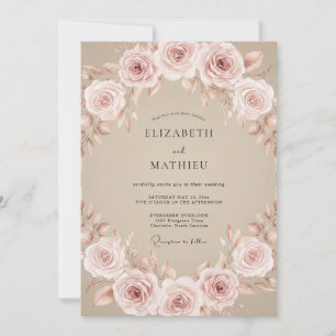 Convites Casamento Romance Rosa Rubor