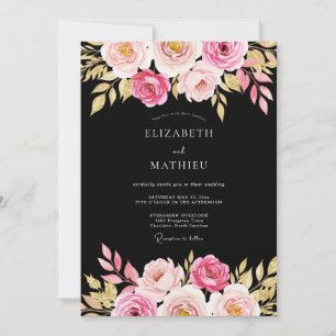 Convites Casamento Romântico Atmosférico Preto
