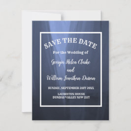 Convites Casamento Romântico Azul Elegante Salvar A Data