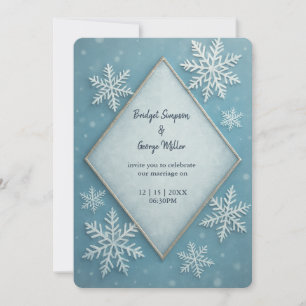 Convites Casamento Romântico Blue Snowy Blue Wonderland