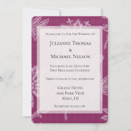 Convites Casamento Romântico bonito com rendas de vinho da 