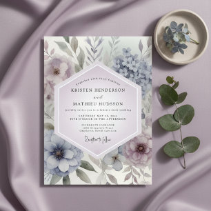 Convites Casamento Romântico Botânico de Lavanda