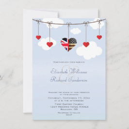Convites Casamento Romântico Britânico Americano