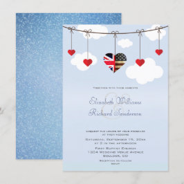 Convites Casamento Romântico Britânico Americano