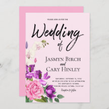 Casamento Romântico com Cor de Água Violeta Rosa F