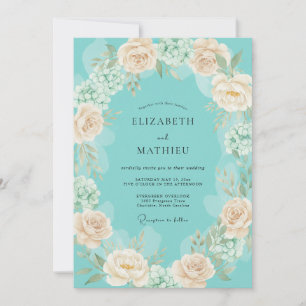 Convites Casamento Romântico com Flor de Pessegueiro Azul