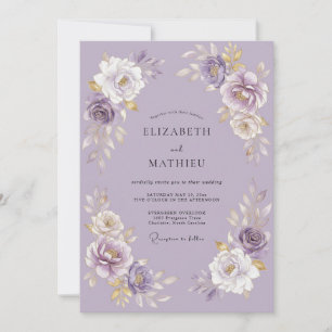 Convites Casamento Romântico com Flores de Lavanda