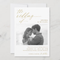 Casamento Romântico com Foto e Letra Moderna Doura