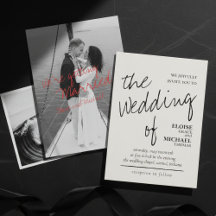 Casamento Romântico com Foto Moderna Manuscrita