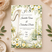 Casamento Romântico com Harpa de Jardim Elegante
