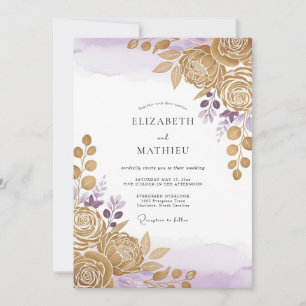 Convites Casamento Romântico com Lavanda Lustrosa