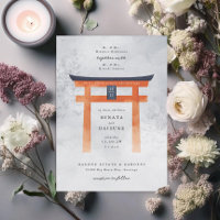 Casamento Romântico com o Portão de Torii Japonês 