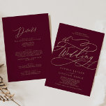 Convites Casamento Romântico da Caligrafia Romântica Frente<br><div class="desc">Este convite para casamento romântico à caligrafia é perfeito para um casamento simples. O clássico moderno design apresenta espirais de rico e turbilhões brancos com belíssima e elegante tipografia de folha de ouro de champanhe com letra falsa. Salve o papel, incluindo os detalhes na parte traseira do convite de casamento,...</div>