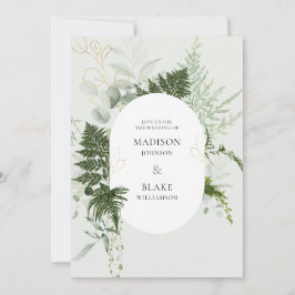 Convites Casamento Romântico da Floresta Selvagem de Fern
