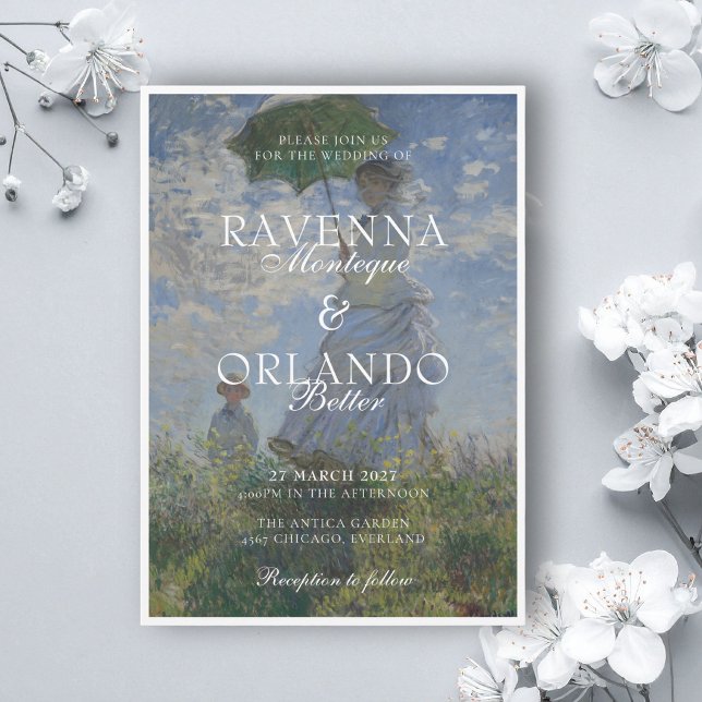 Convites Casamento Romântico da Herança de Arte Fina de Mon (Criador carregado)
