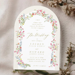 Convites casamento romântico de arca floral primavera